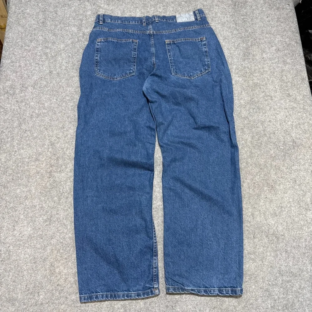 ASOS DESIGN Mens Baggy Patchwork Jeans Blue Colorblock Skater Wide Leg 34x32